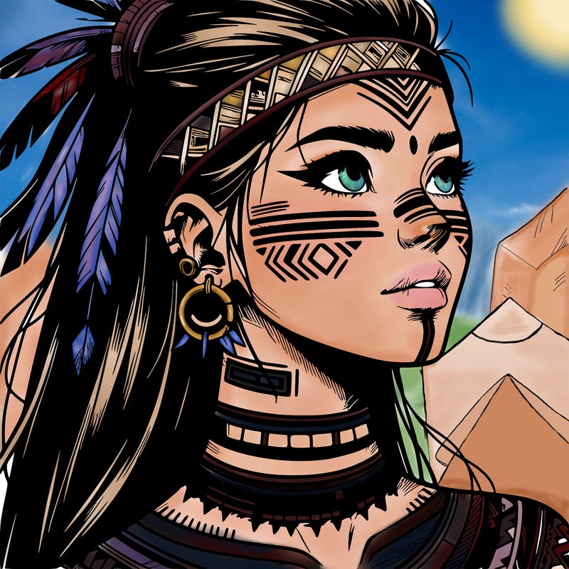 realistic tribal manga woman