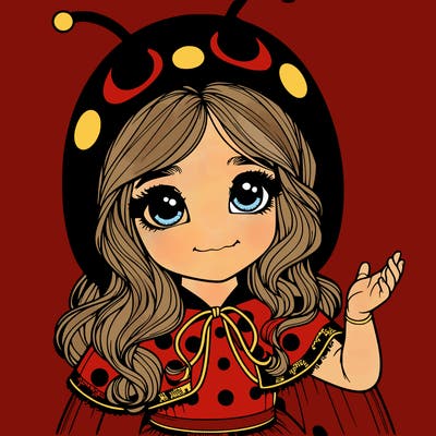 realistic girl in ladybug costume