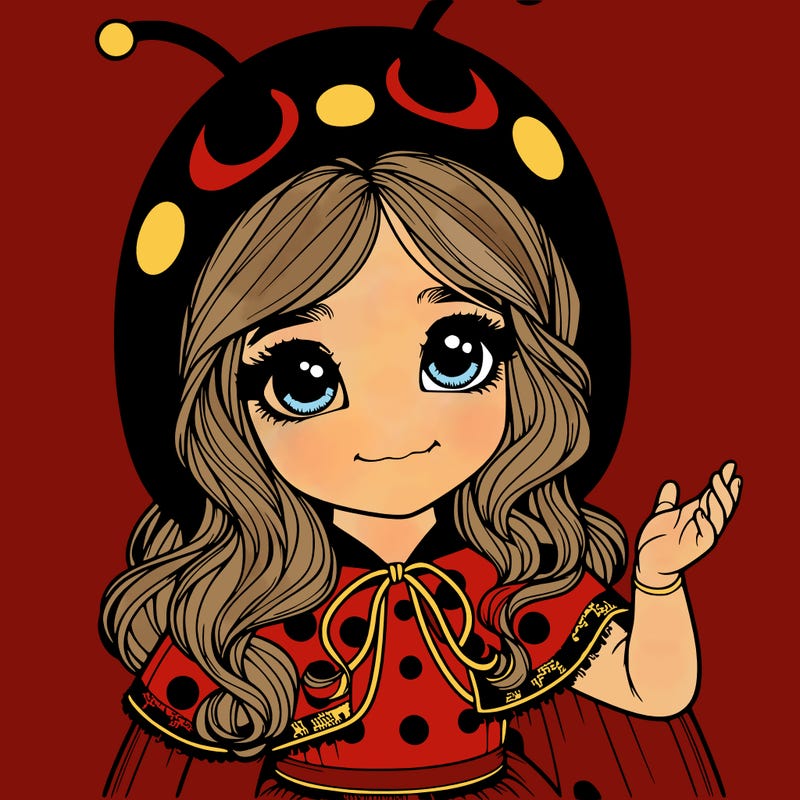 realistic girl in ladybug costume