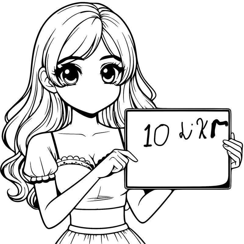 realistic pretty girl holding blank sign