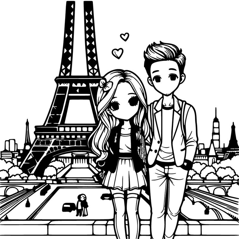 couple infront of eiffel tower