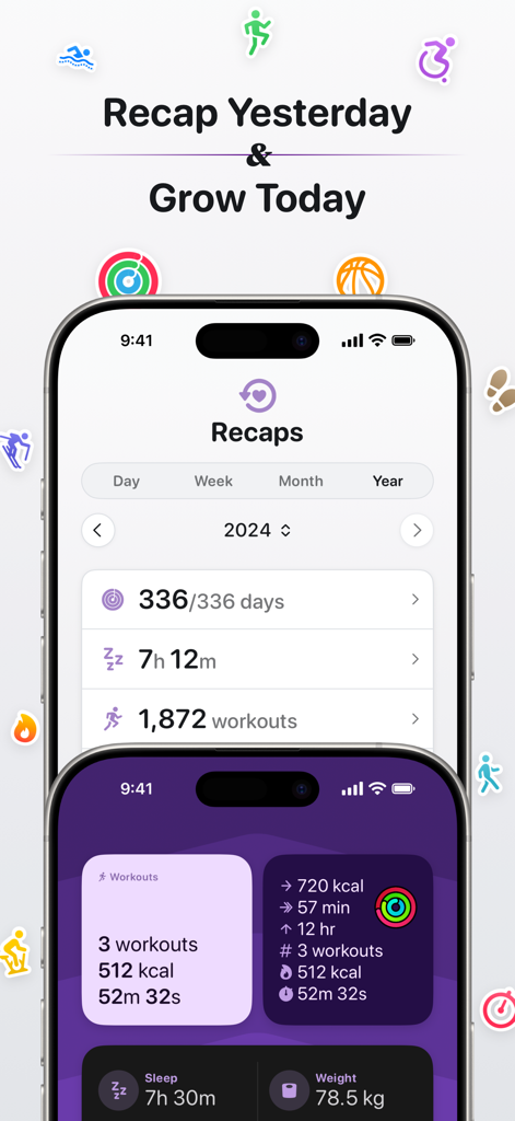 Peak: Health & Fitness Widgets - Yearly health recaps and customizable activity dashboard widgets in the Peak fitness app