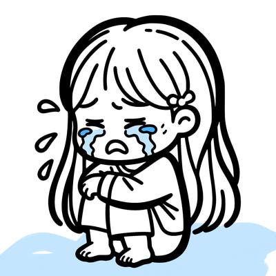 a girl crying