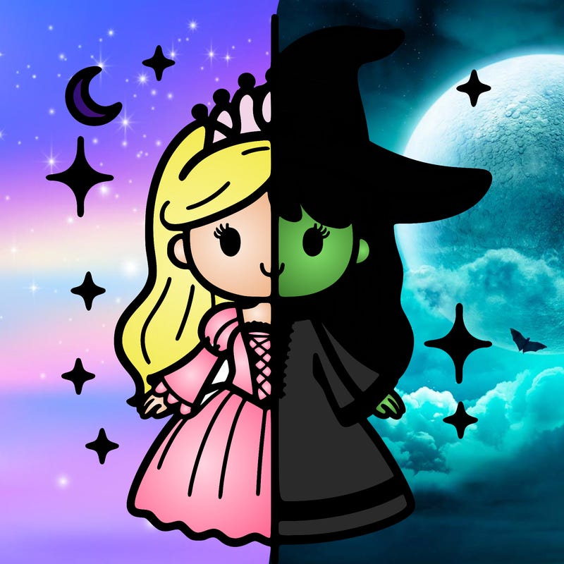 split princess and witch