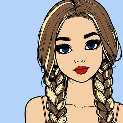 realistic girl with braids