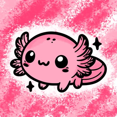 cute easy baby axolotl