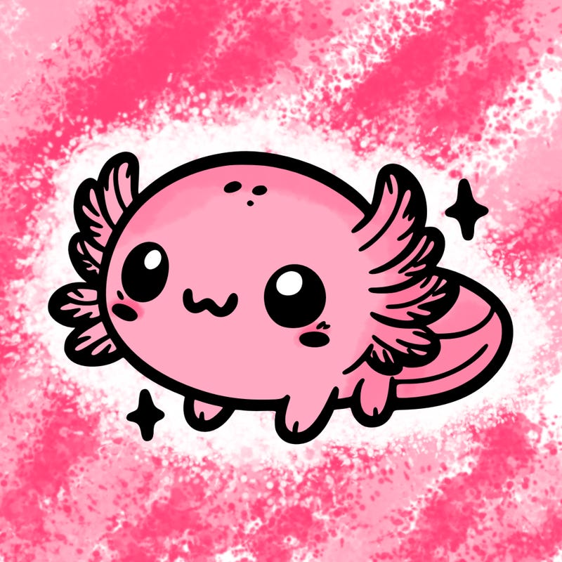 cute easy baby axolotl