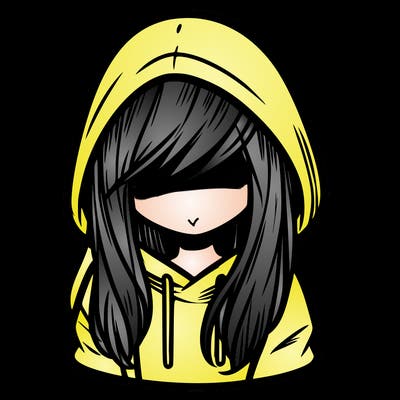 girl with hair covering her face and wearing a hoodie