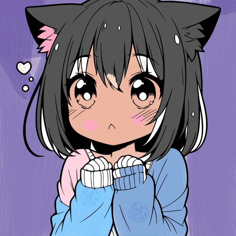 shy anime catgirl