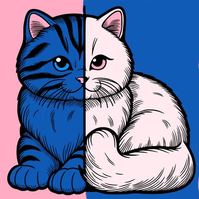 realistic split cat