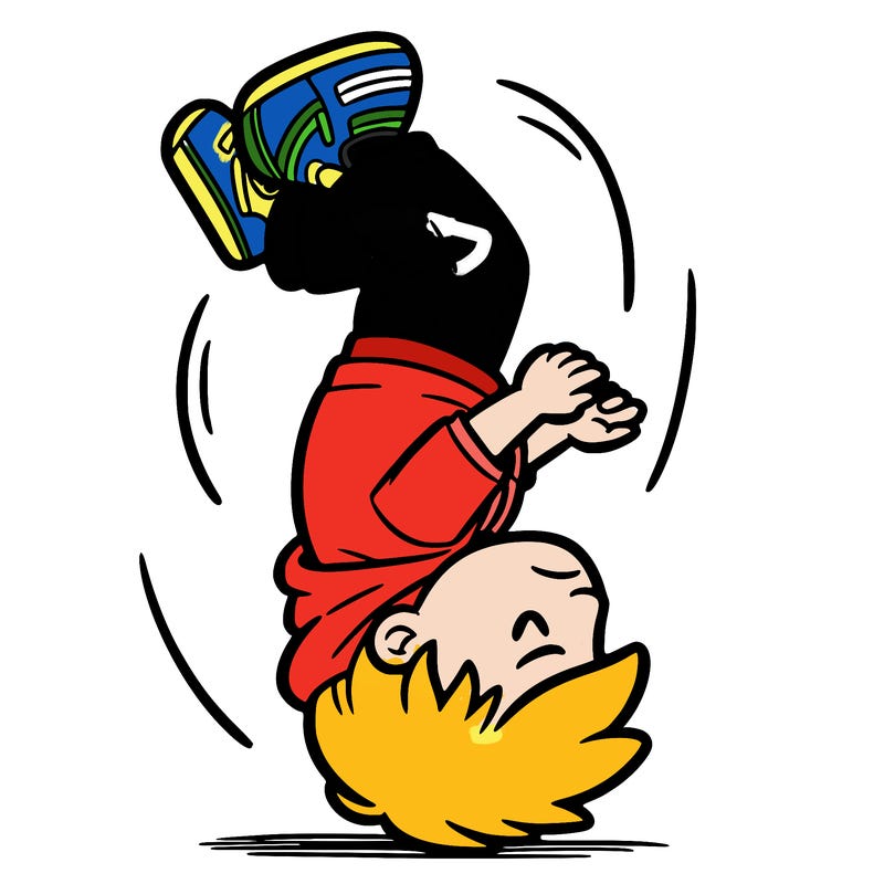 a boy doing a backflip