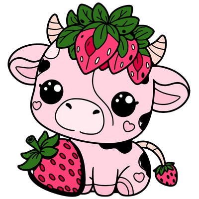 cute strawberry cow