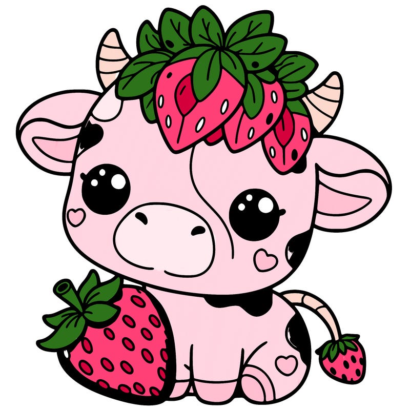 cute strawberry cow