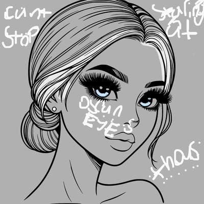 realistic girl with lashes