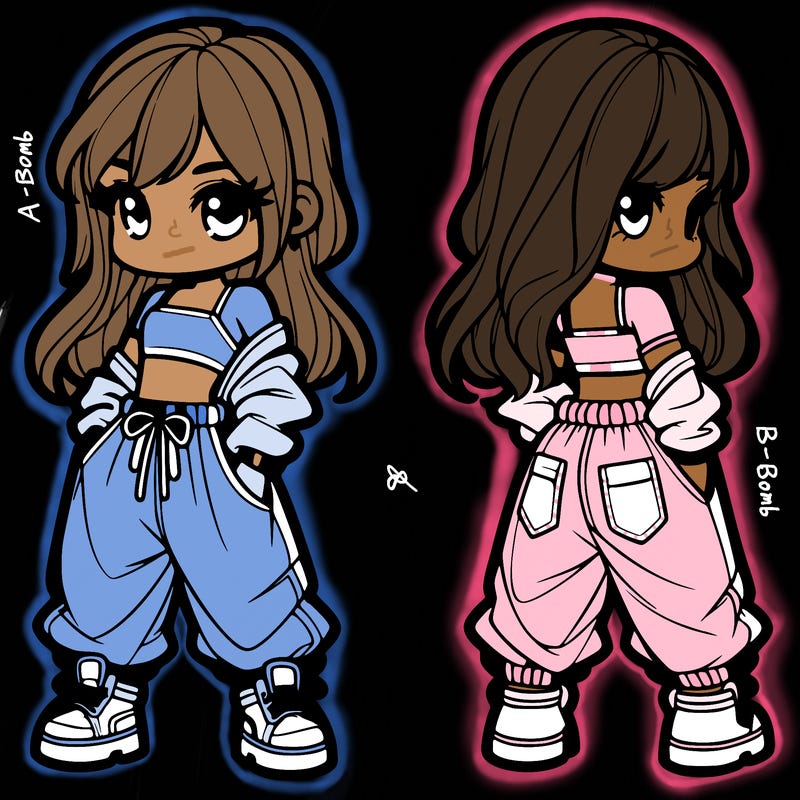 girl in crop top and baggy pants