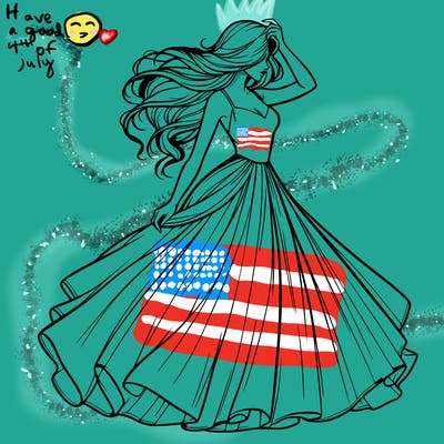 realistic woman with dress flowing in the wind