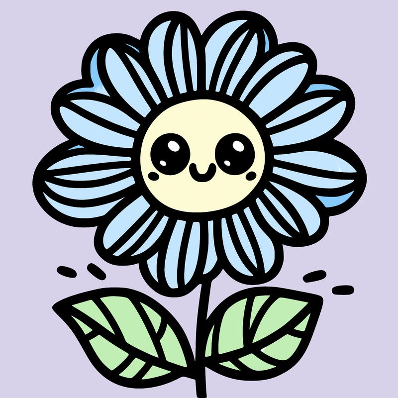 bold flower with face