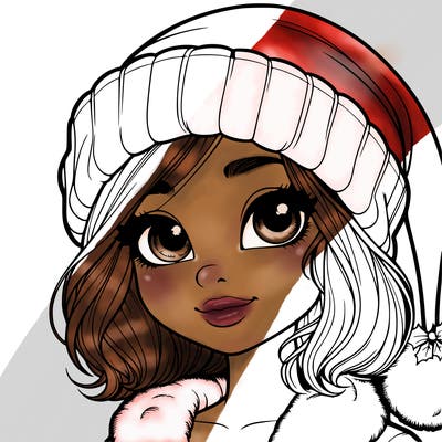 realistic christmas girl