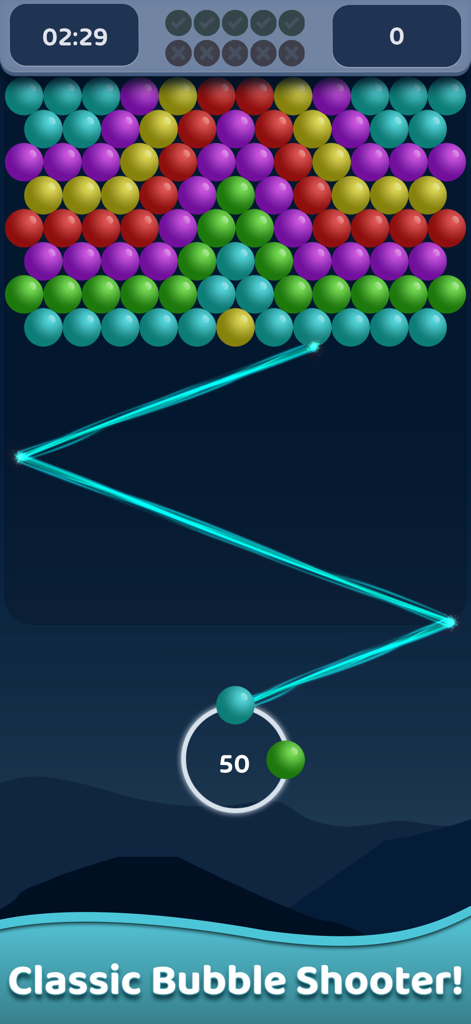 Real Money Bubble Shooter Pro - Real Money Bubble Shooter Pro game screen showing colorful bubbles and aiming line