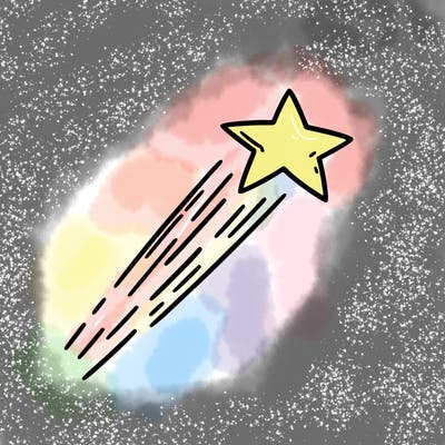 a shooting star in the sky