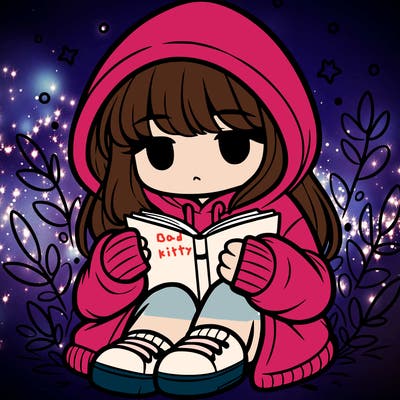 girl in oversized hoodie reading a book
