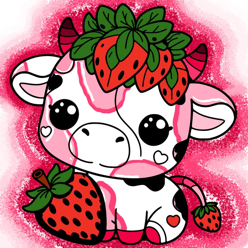 cute strawberry cow