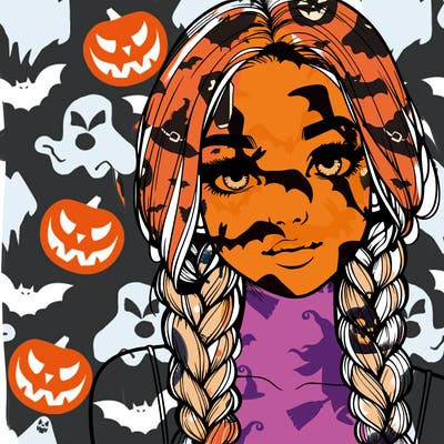 realistic girl with braids