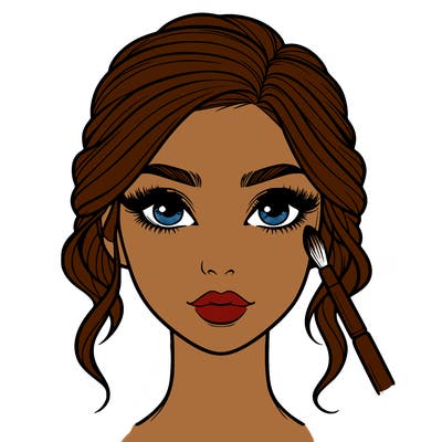 realistic person with makeup