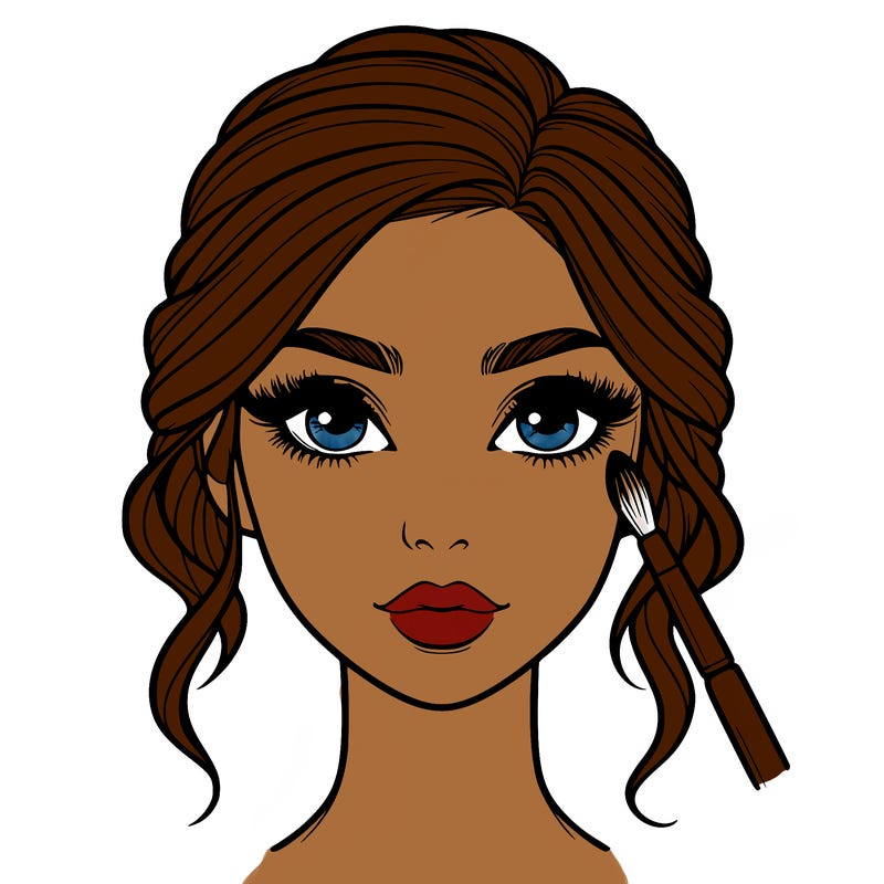 realistic person with makeup