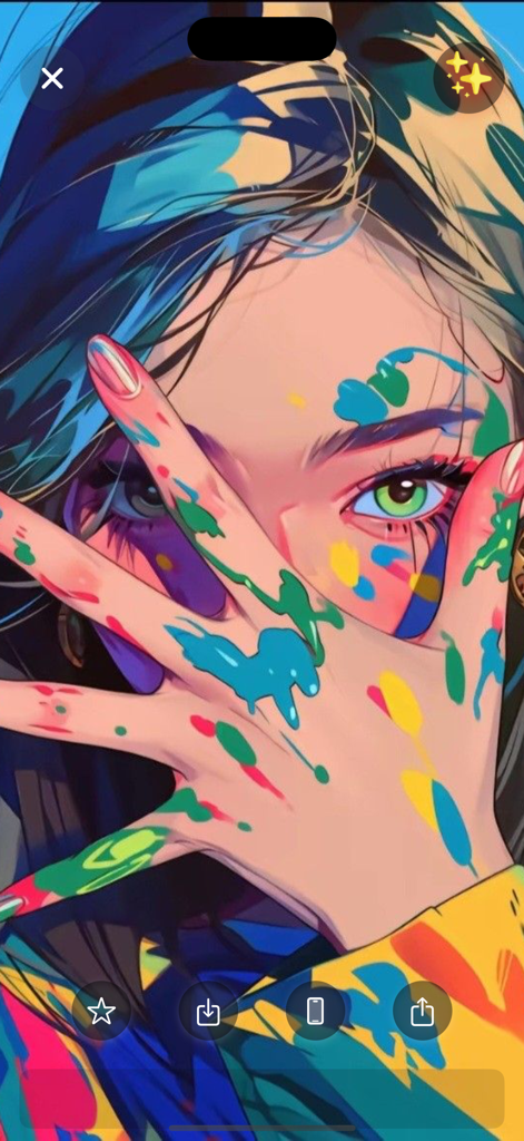 Girly Vibes Backgrounds - Vibrant digital art wallpaper of a girl with colorful paint splatters on her face and hand