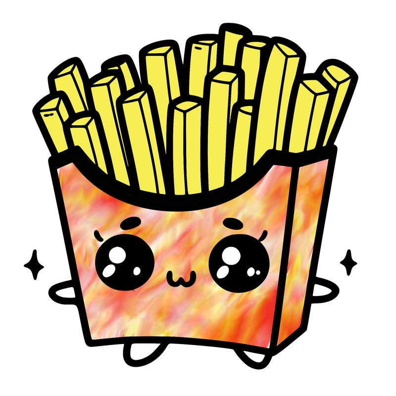 a cute. french fries