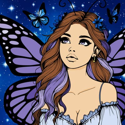 butterfly fairy realistic girl