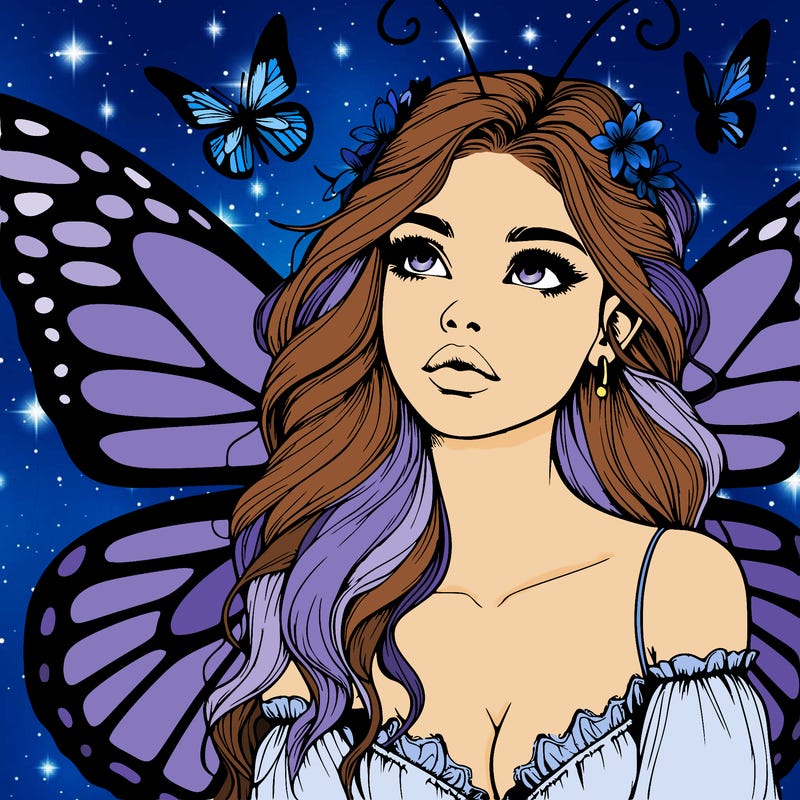 butterfly fairy realistic girl
