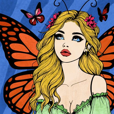 butterfly fairy realistic girl