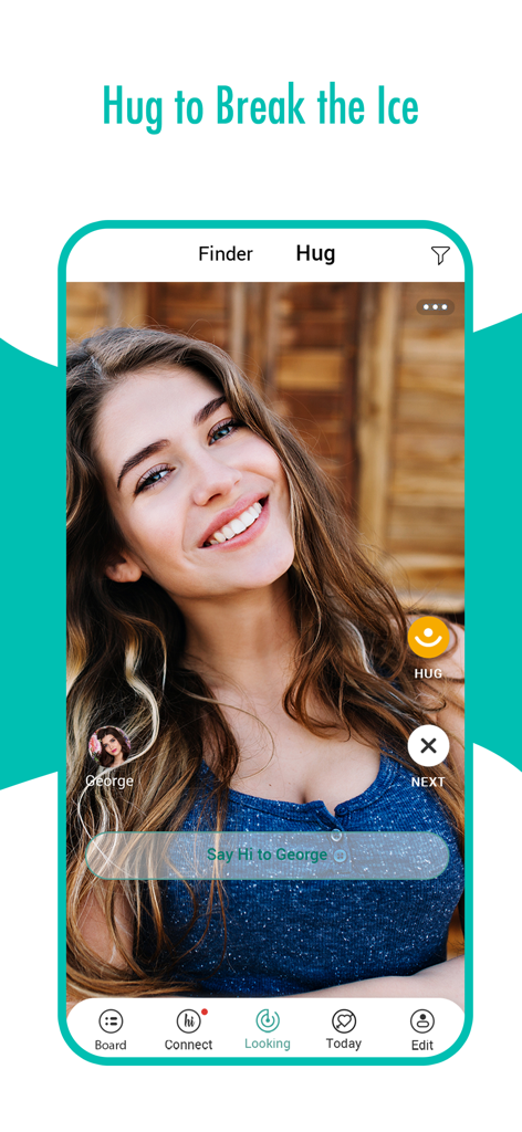 Casualx: Local Casual Dating - Casualx dating app user profile with hug icebreaker feature