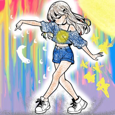 realistic girl danceing