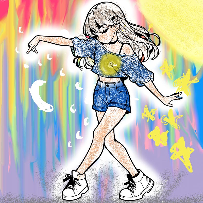 realistic girl danceing