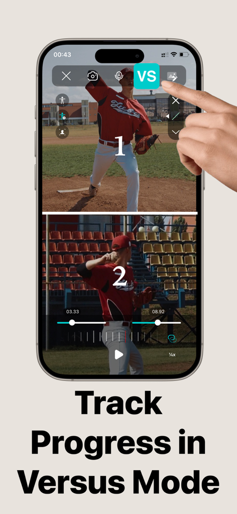 Stride: AI Form Coach - Side-by-side sports video comparison for biomechanical analysis in Versus Mode
