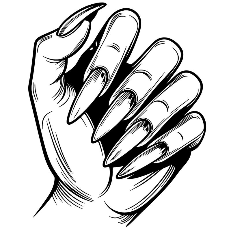 manicure with long nails