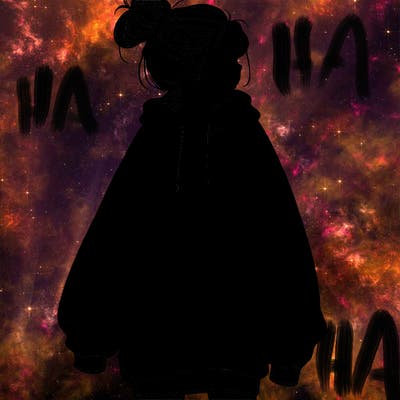 realistic girl with a oversized sweatshirt on and a bun