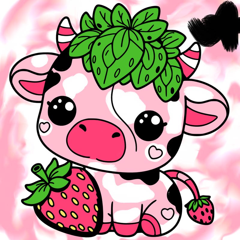 cute strawberry cow