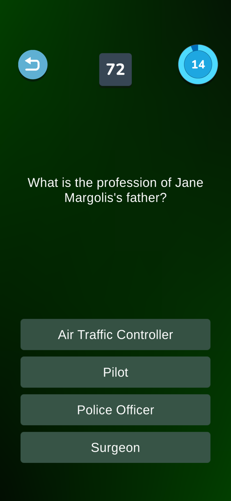 Breaking Bad Quiz - Uma pergunta de trivia de múltipla escolha do aplicativo Quiz Breaking Bad perguntando sobre o pai de Jane Margolis