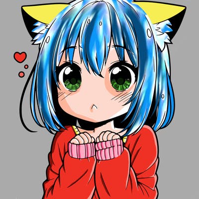shy anime catgirl