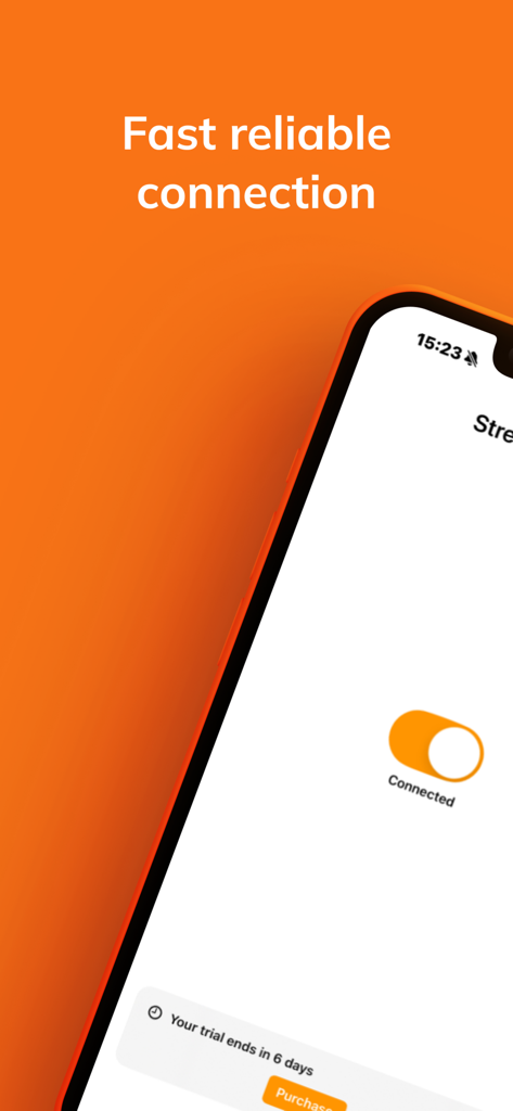 StreamLocator: Better than VPN - StreamLocator app interface showing a successful connection for fast streaming.