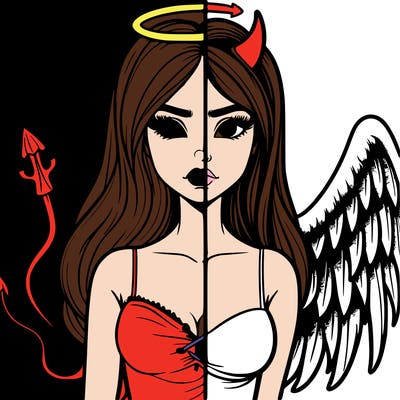devil vs angel realistic girl
