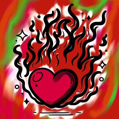 flaming heart