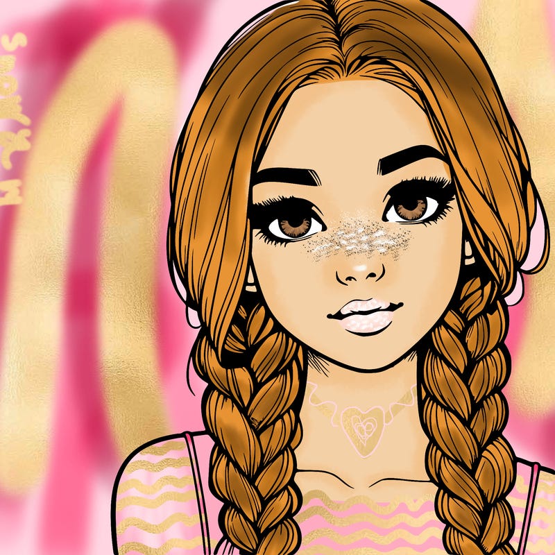 realistic girl with braids