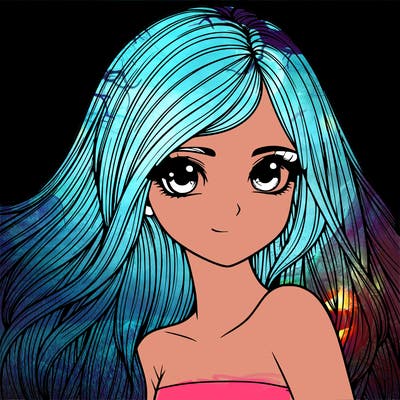 realistic girl pretty long hair