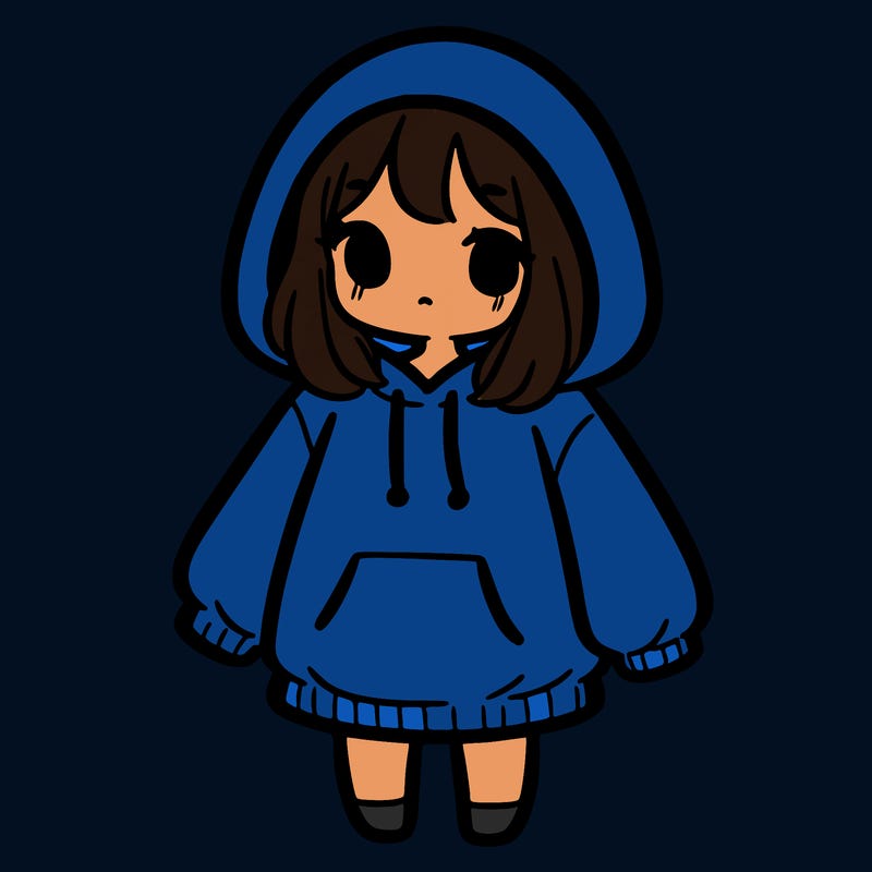 girl in a over sizes hoodie