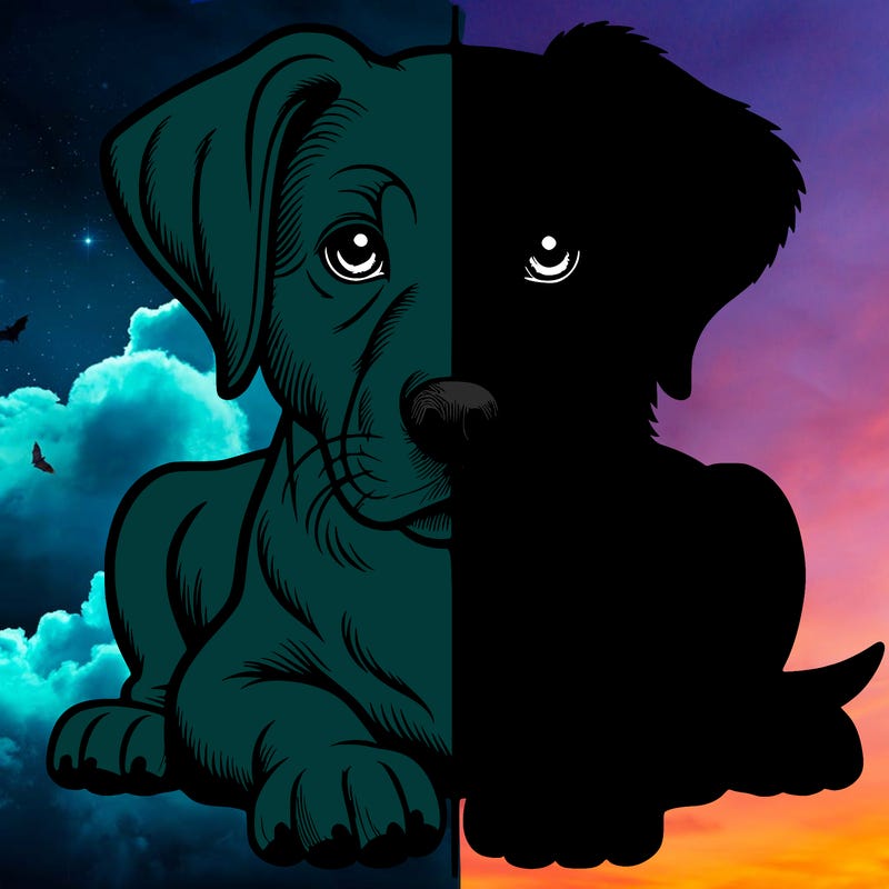 realistic dog split picture